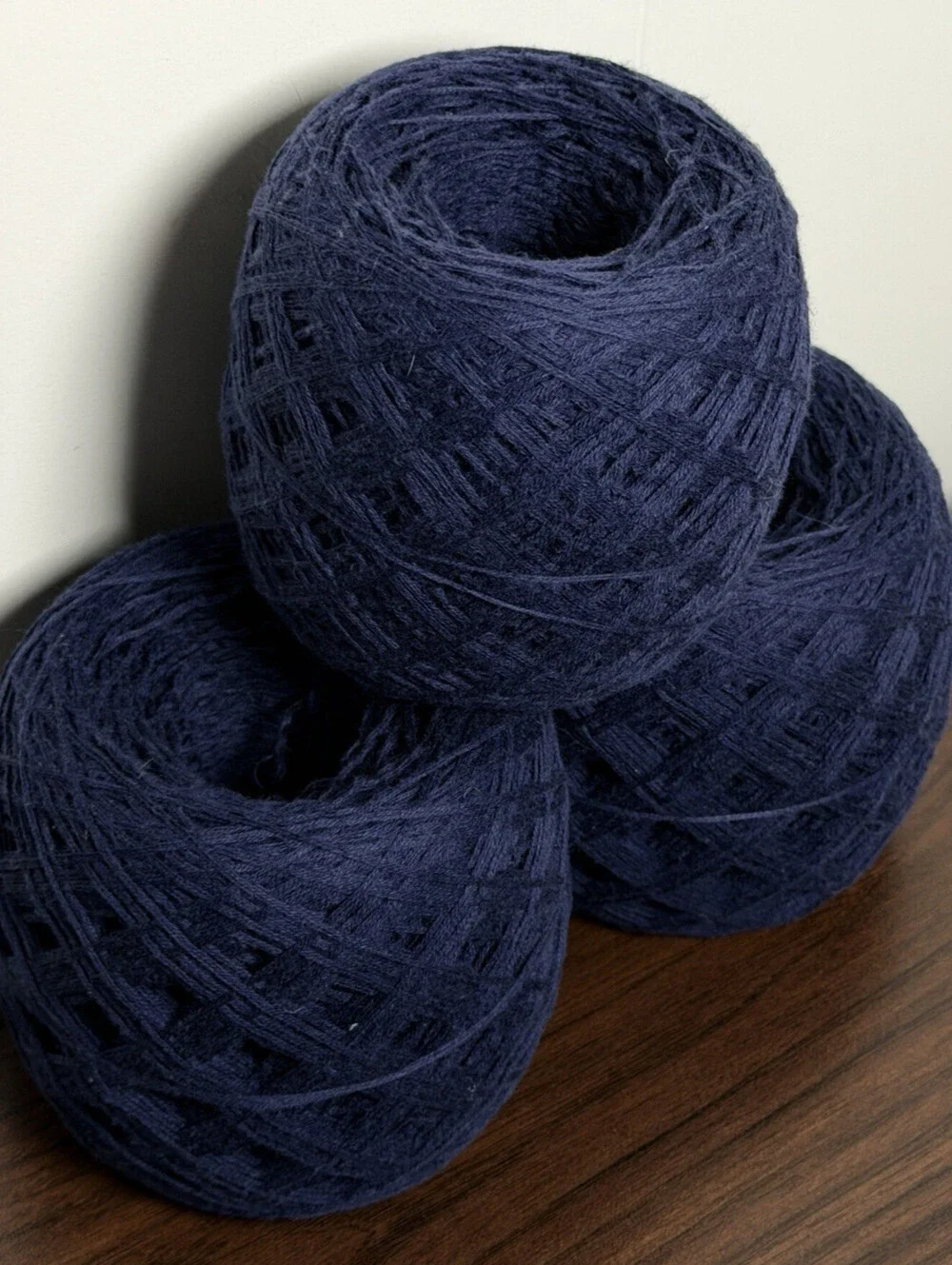 Reclaimed 100% Cotton Sport/DK Yarn 747-893 Yds Navy 326g (3 Cakes)